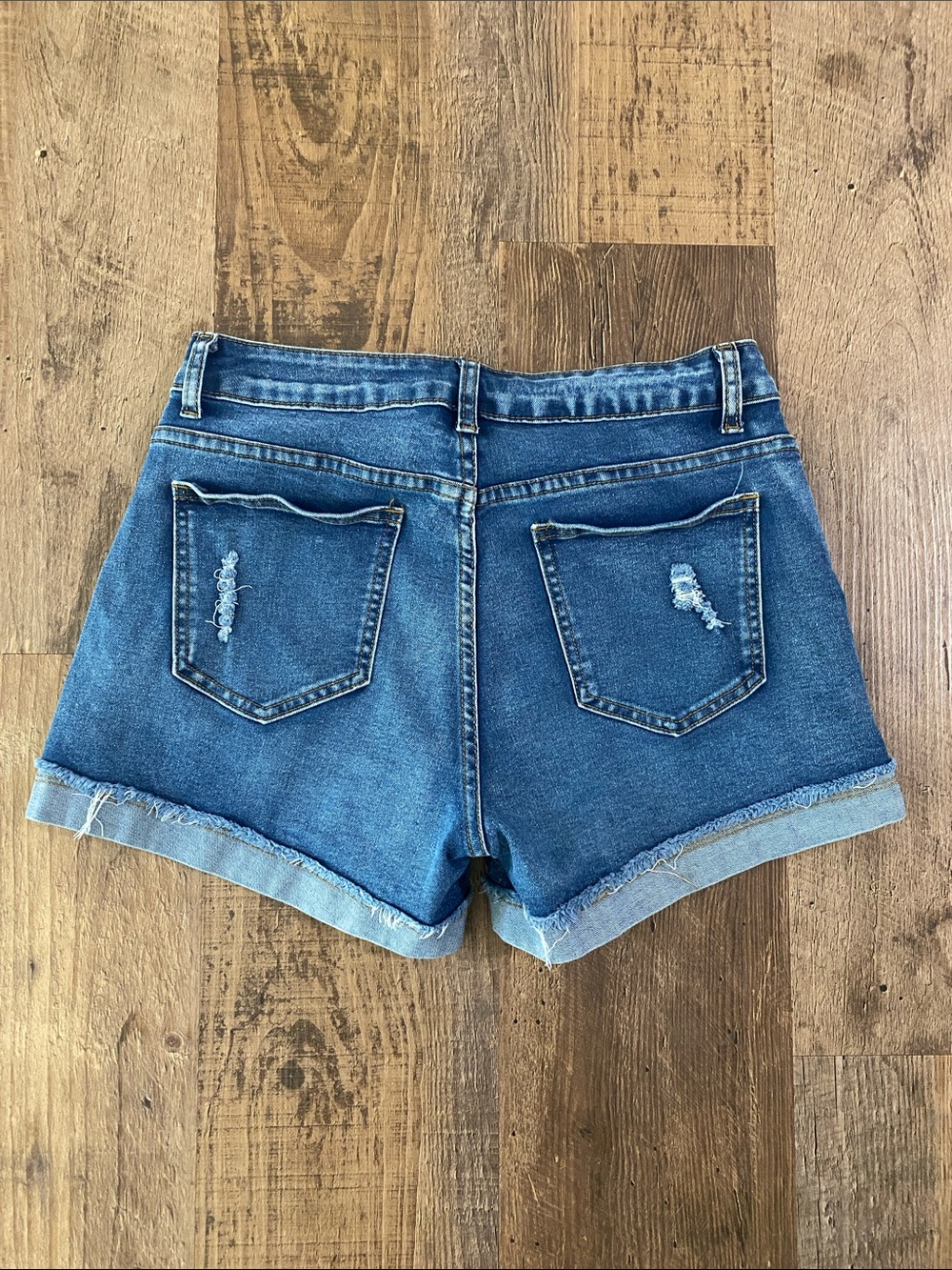 Mid Rise Button-Fly Denim Shorts - Picture 6 of 10